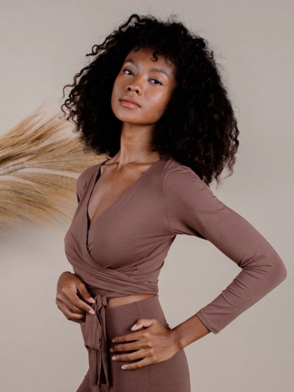 Indigo Luna Agni Wrap Top in Chocolate